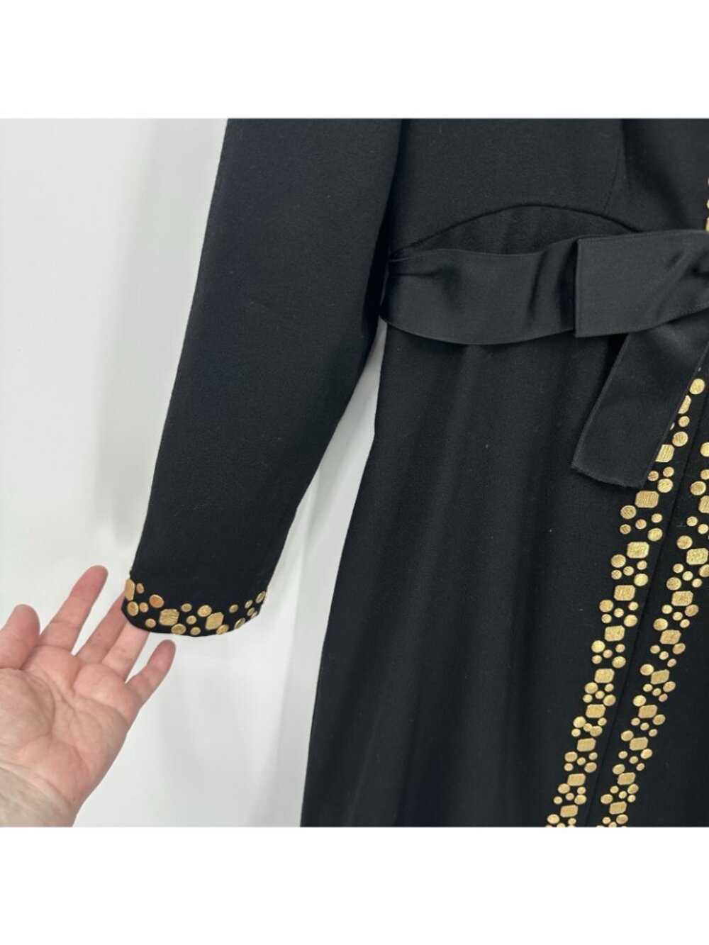 vintage 70s MOLLIE PARNIS BOUTIQUE black dress MEDIUM cocktail neiman marcus - Picture 5 of 11